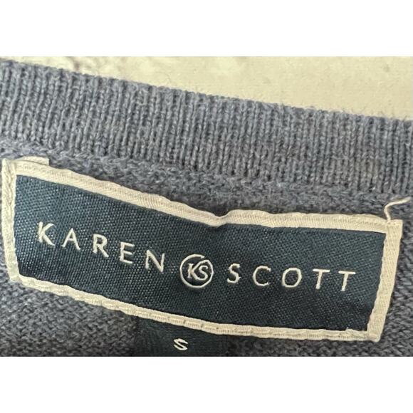 Karen Scott Blue Sweater Size S - Picture 2 of 4
